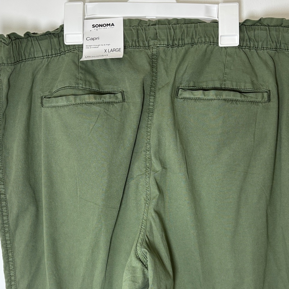 NWT Sonoma Olive Green Capris Women Size XL - Picture 8 of 13
